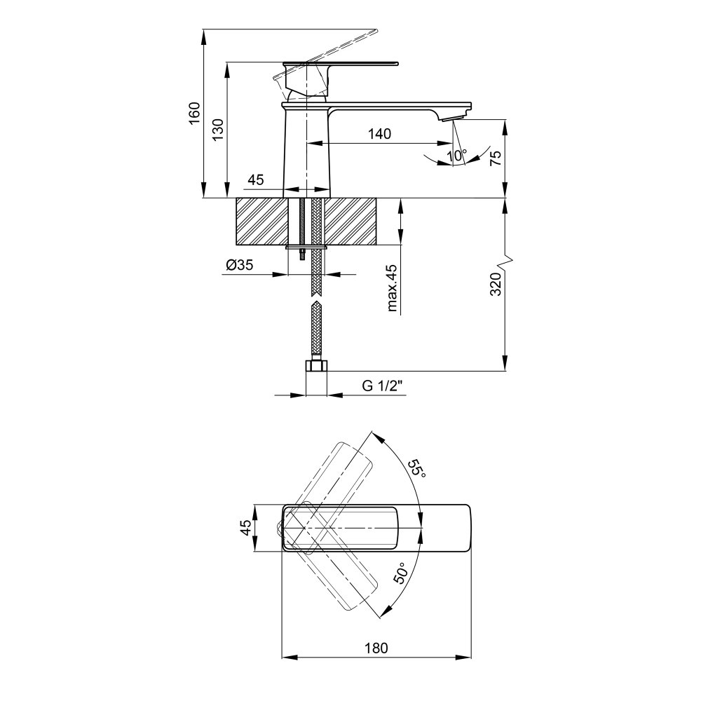 Смеситель для ванны Qtap Flaja 3210102GC