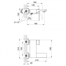 Смеситель для ванны Qtap Lodenice 3031102KC