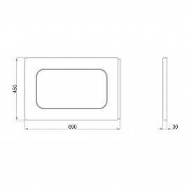 Панель для прямоугольной ванны боковая Lidz Panel R 70 70 см