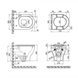 Унитаз подвесной Qtap Aries безободковый с сиденьем Soft-close QT0333063ERW