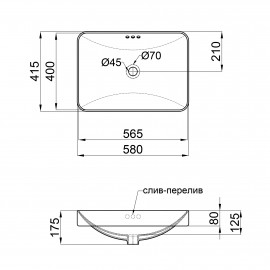 Раковина Qtap Jay 590х410х155 White с донным клапаном QT0711K425W