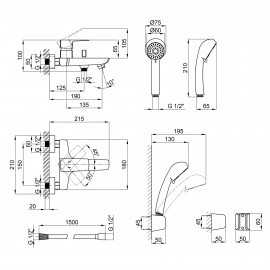 Смеситель для ванны Qtap Letel 3053104GC