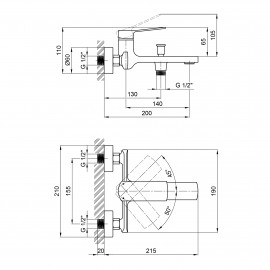 Смеситель для ванны Qtap Slavonice 3042103DC