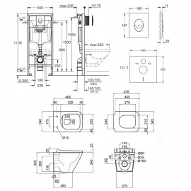 Набор инсталляция 4 в 1 Grohe Rapid SL 38722001 + унитаз с сиденьем Qtap Tern QT1733052ERW