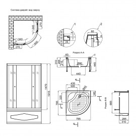 Душевая кабина Lidz Latwa SC80x80.SAT.HIGH.TR, стекло прозрачное 4 мм