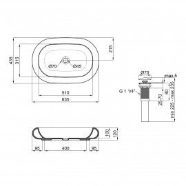 Раковина-чаша Qtap Robin 635x420x105 White с донным клапаном QT13113075W