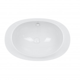 Раковина Qtap Leo 660x425x250 White с донным клапаном QT11114032W