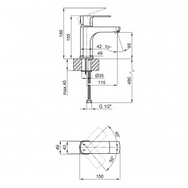 Смеситель для раковины Qtap Lipno 1023101G