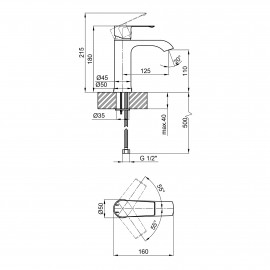 Смеситель для раковины Qtap Zelnava 1050101G