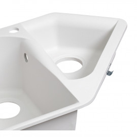 Кухонная мойка с дополнительной чашей Lidz 1000x500/225 WHI-01 (LIDZWHI011000500225)