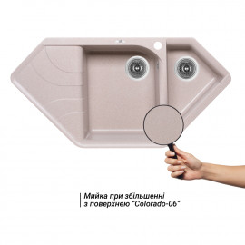 Кухонная мойка с дополнительной чашей Lidz 1000x500/225 COL-06 (LIDZCOL061000500225)