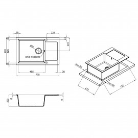 Кухонная мойка Lidz 781x510/200 GRF-13 (LIDZGRF13781510200)