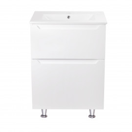 Комплект Qtap Scorpio 605х825х460 White тумба напольная + раковина врезная  QT1471TNВ6013060CW