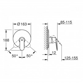 Внешняя часть смесителя для душа Grohe Eurosmart Cosmopolitan 19383000