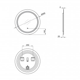 Зеркало Qtap Jay R590 с LED-подсветкой QT0778250359W