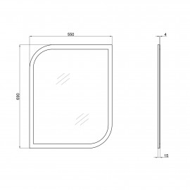 Зеркало Qtap Scorpio 550х695 Graphite QT147850702G