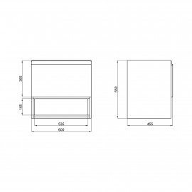 Тумба подвесная Qtap Robin 600х580х437 White/Whitish oak QT1374TPВ6001WWO