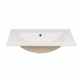 Комплект Qtap Robin 600х580х437 White/Whitish oak тумба подвесная + раковина врезная QT1372TPВ6001WWO