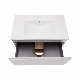 Комплект Qtap Robin 800х580х437 White/Whitish oak тумба подвесная + раковина врезная QT1372TPВ8001WWO