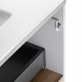 Комплект Qtap Robin 800х580х437 White/Whitish oak тумба подвесная + раковина врезная QT1372TPВ8001WWO