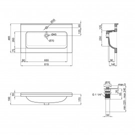 Раковина Qtap Albatross 01 815х467х195 White с донным клапаном QT0111FL8167CW