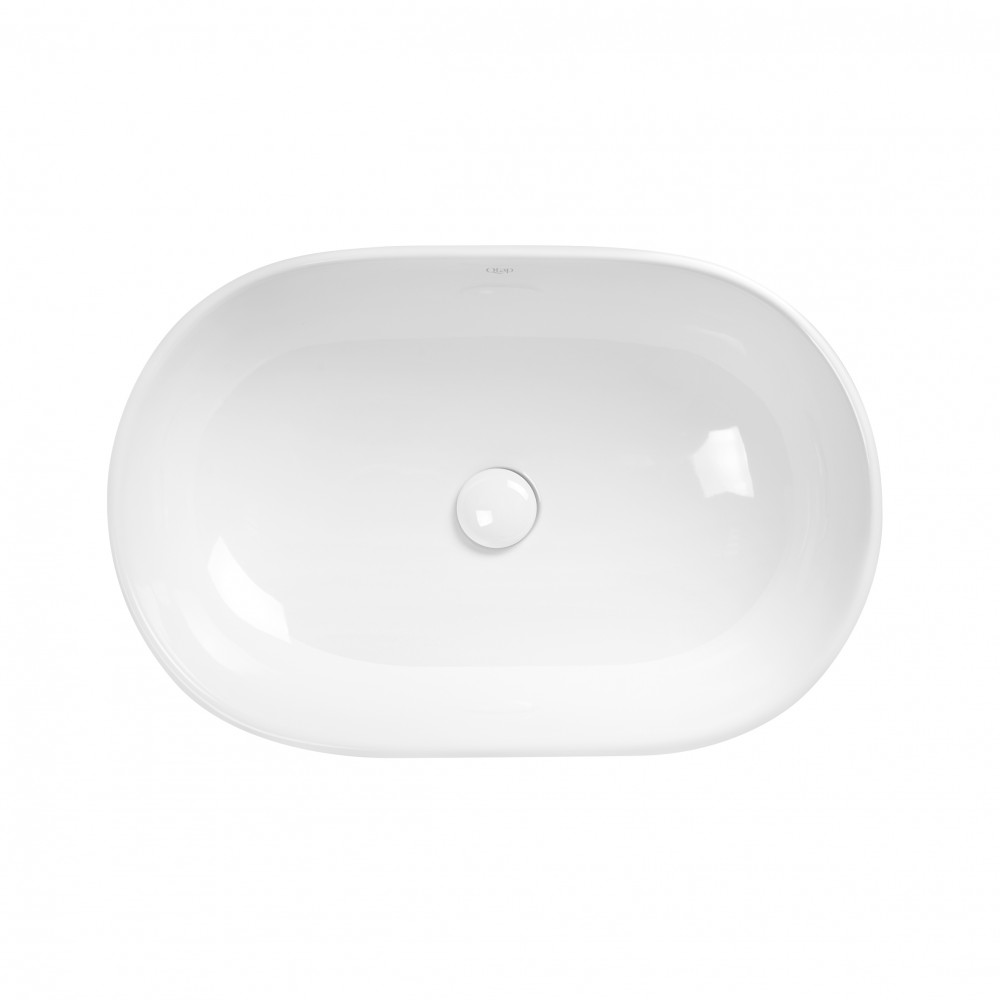 Раковина-чаша Qtap Leo 585х380х180 White с донным клапаном QT1111A028W