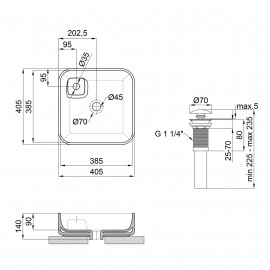 Раковина-чаша Qtap Stork 400х400х140 White с донным клапаном QT1511A057TW