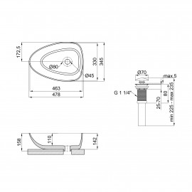 Раковина-чаша Qtap Leo 400х350х160 White с донным клапаном QT1111A053W