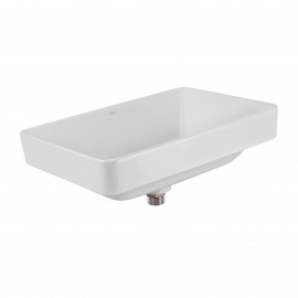 Раковина Qtap Crow 500x350x180 White с донным клапаном QT0511L582W