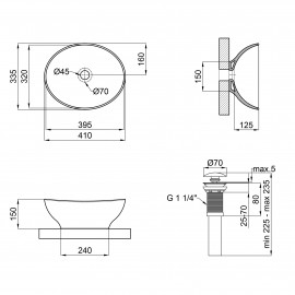 Раковина-чаша Qtap Dove 410x335x145 White с донным клапаном QT06113078W