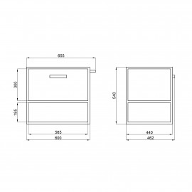 Тумба подвесная Qtap Taurus 600х580х437 White/Whitish oak QT2474TPT603WWO