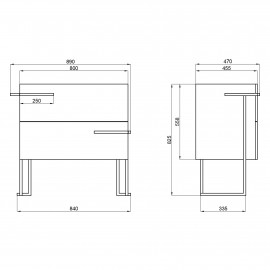 Тумба напольная Qtap Taurus 800х800х437 Whitish oak QT2473TNT803WO