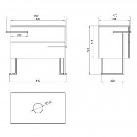 Тумба напольная Qtap Taurus 800х616х437 White/Whitish oak со столешницей QT2480TNT803WWO