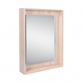 Зеркальный шкаф подвесной Qtap Pisces 600х800х140 Whitish oak с LED-подсветкой QT2577ZP6003WO