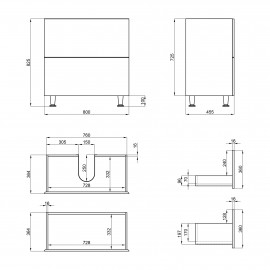 Тумба напольная Qtap Tern 800х725х437 White QT1773TNL801W