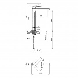 Смеситель для раковины Qtap Slavonice 1042H103B