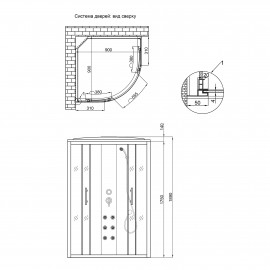 Гидромассажный бокс Lidz Majatek SBM90x90.BLA.HIGH.TR, стекло прозрачное 5 мм без поддона