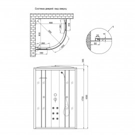 Гидромассажный бокс Lidz Tani SBM90x90.SAT.HIGH.FR, стекло Frost 4 мм без поддона