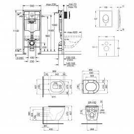 Набор инсталляция 4 в 1 Grohe Rapid SL 38721001 + унитаз с сиденьем Qtap Robin QT13332141ERW