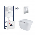 Набор инсталляция 4 в 1 Grohe Rapid SL 3884000G + унитаз с сиденьем Qtap Gemini QT25332614EW