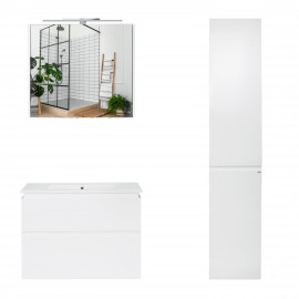 Комплект мебели для ванной Qtap Albatross тумба с раковиной + зеркальный шкаф + пенал QT044AL42958