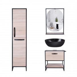 Комплект мебели для ванной Qtap тумба + раковина + зеркало + пенал QT044TA42961