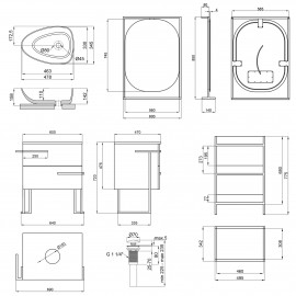 Комплект мебели для ванной Qtap тумба + раковина + зеркало + стеллаж QT044TA42965