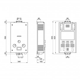 Колонка газовая дымоходная Aquatronic JSD20-A08 10 л режим Зима/Лето, White