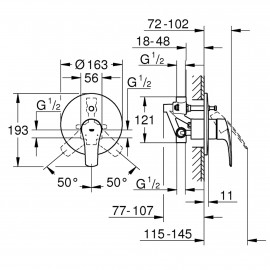 Смеситель скрытого монтажа для душа Grohe Eurosmart New 33305003 на два потребителя