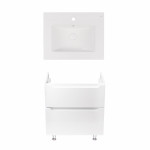 Комплект Qtap тумба напольная Scorpio 600х825х460 мм White + раковина врезная Albatross New QT71SC43955