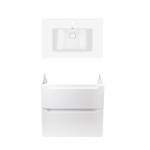 Комплект Qtap тумба подвесная Scorpio 700х585х460 мм White + раковина врезная Albatross QT71SC43969