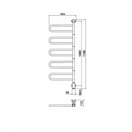 25-1017 Flex U 5/450 электрическая полотенцесушитель 69 W, хром