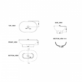 1510136 OVALE Раковина на тумбу 585x380x180