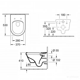 5684HR01 OMNIA ARCHITECTURA Унитаз подвесной DirectFlush + 98M9C101 Крышка